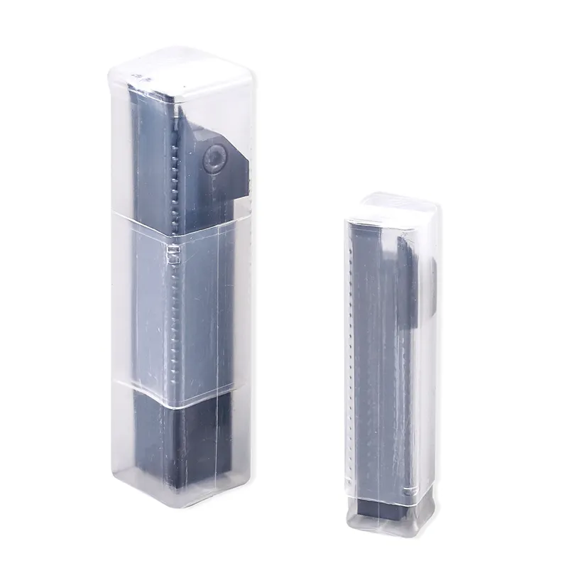 Tubo de paquete telescópico cuadrado de plástico transparente para embalaje de herramientas de molino de extremo CNC Caja de embalaje de plástico para brocas