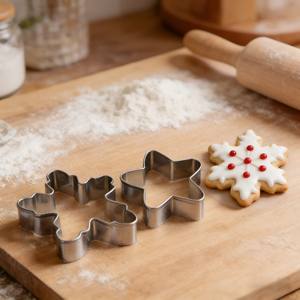 <span class=keywords><strong>Emporte</strong></span>-pièces de Noël en acier inoxydable de qualité alimentaire, formes étoile, bonhomme de neige, cloche, avec logo personnalisé, outil de pâtisserie pour biscuits de Noël - Product Image 3