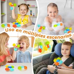 Jouets sensoriels de bain ECHOCUBE à <span class=keywords><strong>ventouse</strong></span> pivotante, 3 pièces, design de dessin animé, jouets de voyage en silicone pivotants pour tout-petits de 2 à 4 ans - Product Image 6