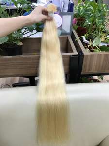 Extensiones de cabello 100 natural humano tono rubio 613 liso - Product Image 5