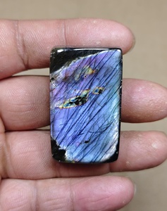 Piedra Preciosa de Labradorita Morada de Primera Calidad, Cabujón Rectangular, Iridiscente y Brillante, para Anillos y Colgantes - Product Image 5
