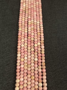 Cuentas de Rodonita Rosa Pulida de Alta Calidad, Redondas y Sueltas, para Hacer Pulseras DIY, 4/6/8/10mm - Product Image 3