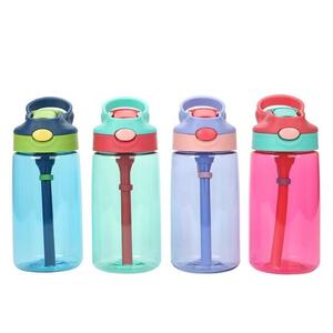 Wholesale Customized Eco-Friendly Bpa Free Drinking Bottle Tritan Plastic Drink Kids Water Bottle With Straw and Handle