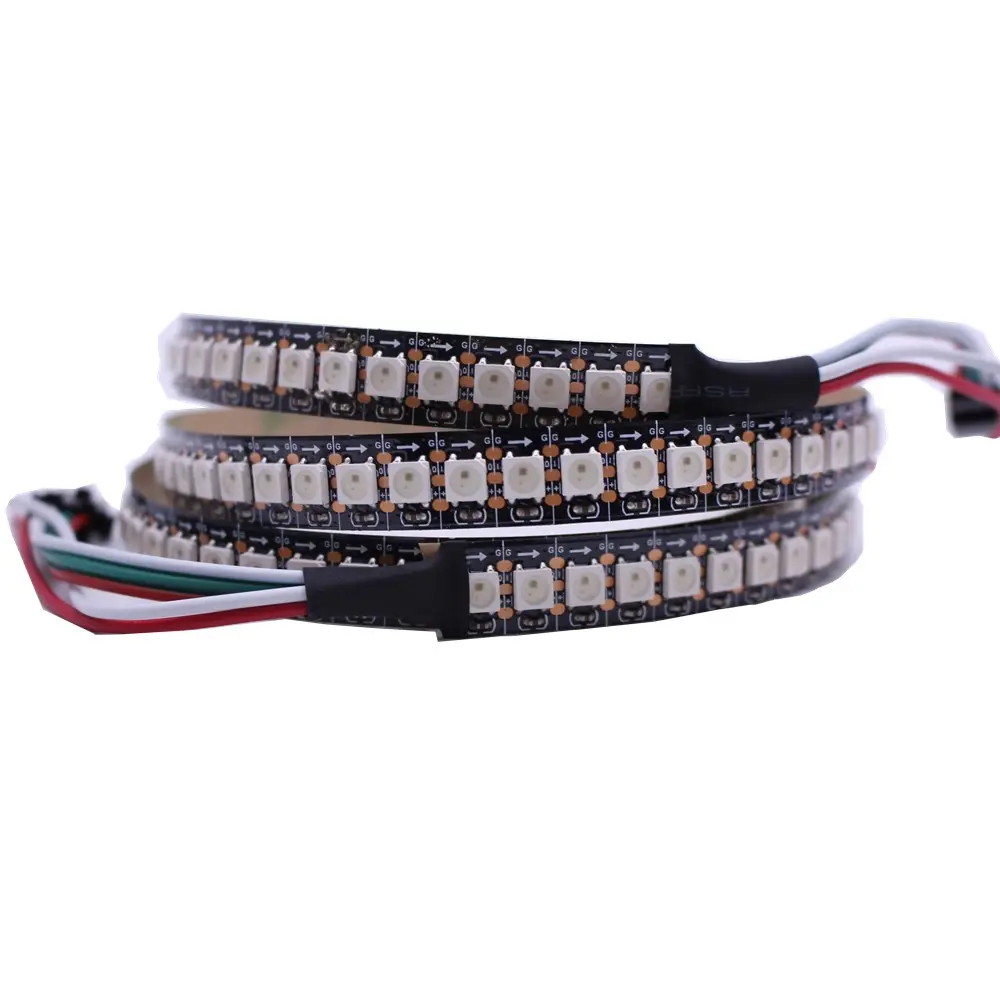 Arduino WS2812B WS2812 144 Pixel LED Strip Light, DC5V Individually Addressable RGB Smart LED Strip Black/White PCB