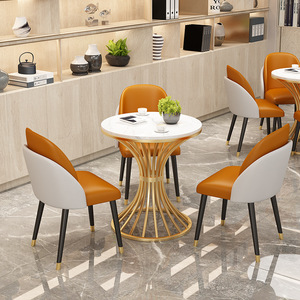 Bàn Ghế Bàn Ăn Kim Loại Chân Vàng Khung Sắt Đá Cẩm Thạch Trắng Dài 2022 Cm <span class=keywords><strong>120</strong></span> Cm 140 Cm Hiện Đại 160 Cm - Product Image 2