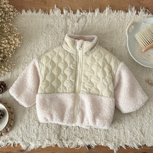 Veste matelassée doublée <span class=keywords><strong>Sherpa</strong></span> OEM personnalisée pour enfants, <span class=keywords><strong>manteau</strong></span> d'hiver épais et chaud à blocs de couleurs pour bébé garçon fille - Product Image 5