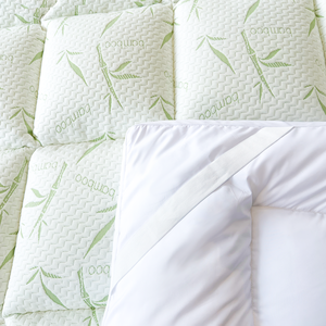 工場直送 ツインサイズ 600gsm充填 冷感キルティングマットレストッパー 竹繊維 厚手 ソフトマットレスパッド - Product Image 5