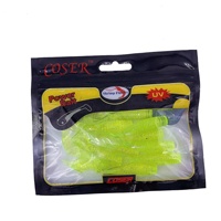 Sac en plastique de leurre de poisson souple imprimé personnalisé pour leurre d'appât de pêche souple sac d'emballage d'appât de poche plate brillante