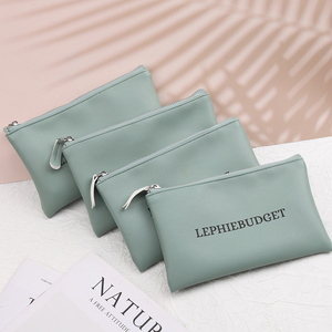 Custom Logo Printed Cosmetic Pu Leather Passport Zipper Bag Luxury Leather <strong>Coin</strong> Purse Phone Packaging Zipper <strong>Pouch</strong> - Product Image 1