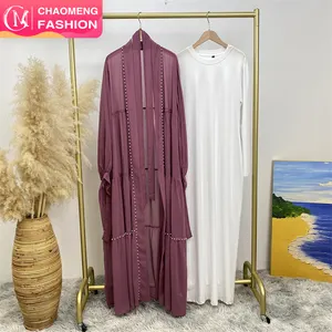 1964 # Mais Recente Abaya Com Vestido Interior Duas Peças Set Para Mulheres Pérolas Moda Muçulmana Dubai Tamanhos Modesto Define Abaya Atacadistas