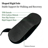Chaussure post-opératoire robuste à bout rond en TPR avec fermeture auto-agrippante, coussin EVA, orthopédique, pour la tendinite d'Achille