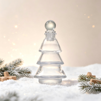 Bouteille d'arôme en verre en forme de sapin de Noël avec logo personnalisé, bouteille en verre vide pour la décoration des fêtes, cadeau de Noël, décoration de la maison