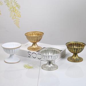 Vaso di metallo oro all'ingrosso tavolo <span class=keywords><strong>da</strong></span> pranzo di lusso placcato per centro di nozze oggetti di scena decorazione per la casa vaso di <span class=keywords><strong>fiori</strong></span> artificiali - Product Image 2
