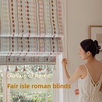 Rideau Roman Nouveau Style Moderne Brodé 3D Écologique Sans Formaldéhyde Relevable pour Fenêtre en Baie Salon