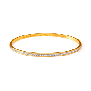 Brazalete de moda en acero inoxidable 316L con baño de oro PVD y cristales transparentes para mujer, accesorio de joyería. - Product Image 2