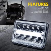 Boruit — phares led rectangulaires 4x6 pouces, projecteur lampe de travail