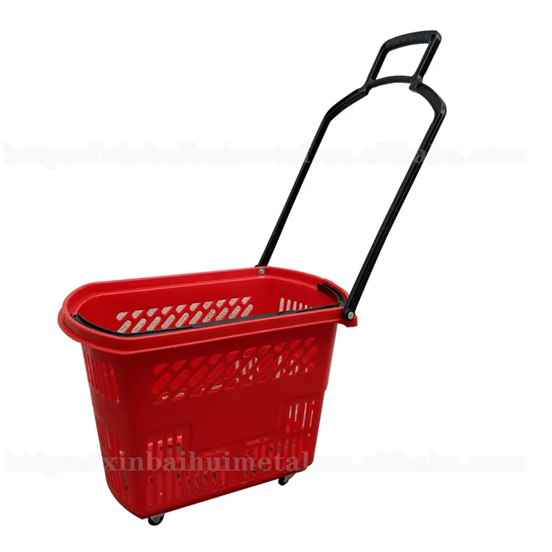 Carrito de compras de plástico para supermercado, cesta de mano, para guardar aperitivos, frutales