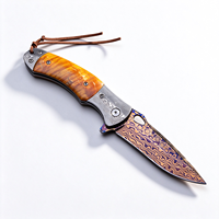 Couteau pliant Damas personnalisé, haute dureté, multifonctionnel, couteau de poche pour le camping et la survie