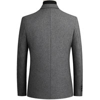 Manteau Homme d'Automne et d'Hiver Slim Trench-Coat Épaissi Couleur Unie Veste de Costume