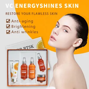 OEM ODM Sérum à l'acide hyaluronique anti-âge Crème pour le visage à la vitamine C Ensemble de soins de la peau blanchissants