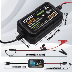 Chargeur de maintenance d'impulsion intelligent 12V 24V DC12V 3A 24V 2A-2.5A chargeur flottant intelligent portable avec pince crocodile - Product Image 2