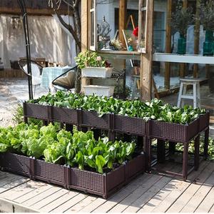 Kit de lit de jardin rectangle surélevé, 12 boîtes de rangement en <span class=keywords><strong>plastique</strong></span> pour l'intérieur et l'extérieur pour les légumes frais, herbes, fleurs succulentes - Product Image 5