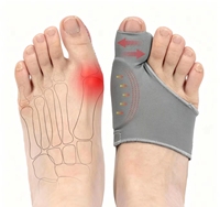 Séparateur d'orteils pour hallux valgus, chaussette élastique réglable avec coussinet anti-frottement intégré pour la correction et le soulagement du hallux valgus