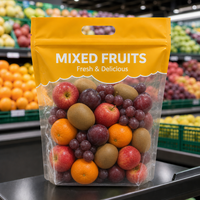 Sacs de conservation refermables en CPP de qualité alimentaire pour produits frais, avec poignée perforée et fermeture éclair transparente, pour pommes, oranges, légumes
