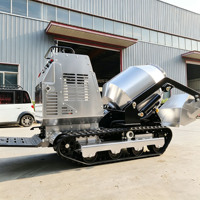 Bétonnière autochargeante à moteur diesel, mini-bétonnière sur chenilles, portable, hydraulique, pour la construction
