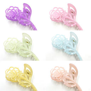 Pinza de Pelo Grande de Acrílico con Forma de Flor, Pinza de Pelo Tipo Tiburón para Cola de Caballo, Accesorios para Mujer - Product Image 3