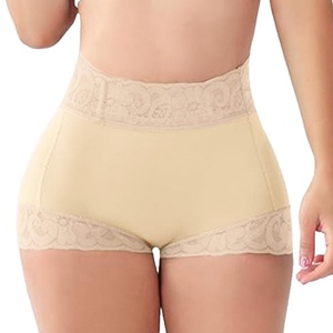 Culotte gainante taille haute, effet ventre plat et remonte-fesses, longueur mi-cuisse, avec silicone antidérapant et bordure en dentelle, invisible sous les robes, gaine sculptante - Product Image 3