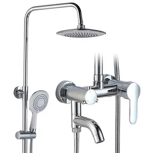 Ensemble de robinets de douche, mitigeurs de salle de bains et de douche avec pomme de pluie en acier inoxydable SUS304