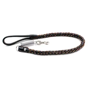 Zware En Duty Grote Hondenriem Echt Leer Gevlochten Hond Training Leash Voor Herder Bulldog Labrador Gold Retriever Huisdier Leads