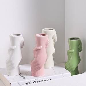 Vase en céramique moderne et simple, émaillé, pour salon et entrée, vente directe d'usine, idéal pour l'arrangement floral en gros - Product Image 1