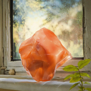 Carnelian poli, pierre brute, cristal rouge orangé, spécimen de pierre précieuse naturelle irrégulière - Product Image 3
