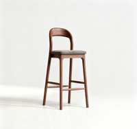 Chaise de bar moderne en bois empilable, légère, durable, écologique, stable, avec accoudoirs en fer et bois, pour usage commercial, maison, bureau, hôtel