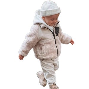 Manteau d'hiver chaud et épais en velours côtelé rembourré de coton pour bébés filles, coupe ample, patchwork, doublure en fausse fourrure, sweat à capuche unisexe - Product Image 5