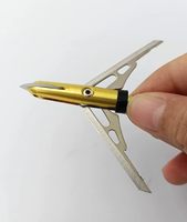 Pointes de flèche de chasse en acier inoxydable doré pour arbalète, durables, 100 grains, avec 2 lames, flèches et arcs
