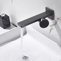 Robinet de lavabo encastré moderne en laiton avec cartouche céramique, mitigeur mural eau chaude et froide pour centre commercial et bureau