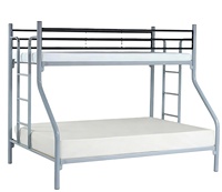 Ensemble de meubles pour petit appartement, lit superposé double en métal avec tubes ronds, taille Queen, avec échelles, OEM