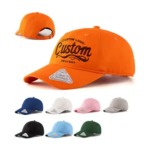 Wholesale 5 6 Panel Plain Premium 100% Cotton Unstructured Embroidery Logo Custom Dad Hat Baseball Caps For Men