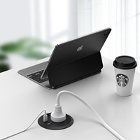 Bande d'alimentation encastrée de bureau à trou de 80mm œillet d'alimentation CA intégré pour bureau avec ports USB-C PD 20W