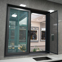 Ventana Abatible Lateral de Aluminio Resistente a Huracanes, Insonorizada, con Vidrio Templado, Diseño con Certificación Energy Star, para Baño de Villa