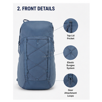 Sac à dos de randonnée polyvalent OEM ODM en nylon Ripstop 44L, couleur personnalisée, résistant aux déchirures