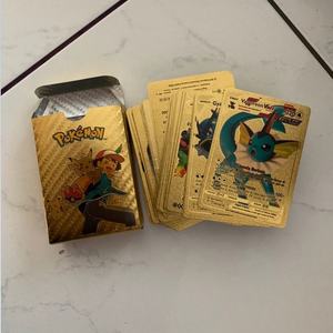 55 cartes de collection Pokémon TCG assorties par boîte, cartes rares Vmax <span class=keywords><strong>GX</strong></span> en feuille d'or, pack de cartes à collectionner pour enfants, cadeaux - Product Image 5