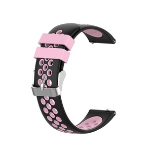 Pour <span class=keywords><strong>Garmin</strong></span> <span class=keywords><strong>Vivoactive</strong></span> <span class=keywords><strong>4S</strong></span> Boucle en métal argenté Double couleurs <span class=keywords><strong>Bracelet</strong></span> intelligent respirant 18mm <span class=keywords><strong>Bracelet</strong></span> de montre en Silicone Sport - Product Image 4
