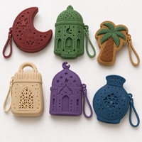 3D Islamische Silikon-Geldbörse mit Halbmond, Laterne, Palme, Mihrab und Krug-Ausschnitt, Individuelles Logo OEM Reißverschluss-Schlüsselanhänger Mini-Geldbeutel Geschenk