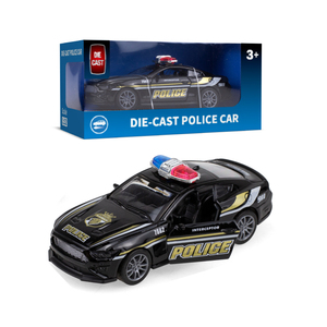 Banchetti <span class=keywords><strong>auto</strong></span> della polizia in lega 1:32 <span class=keywords><strong>auto</strong></span> Pull Back per bambini <span class=keywords><strong>con</strong></span> porte apribili in bianco e nero disponibili - Product Image 3