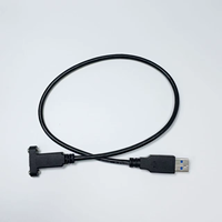 Câble USB 3.0 industriel ultra-rapide à montage sur panneau, USB-A mâle vers USB-C femelle, 2 trous de vis, support à bride, personnalisable
