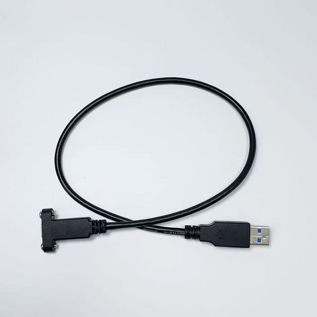 Industrial Super Speed USB3.0 Panel Mount Cable Standard USB a Male to USB-C Female 2 Screw Holes Flange Support Custom